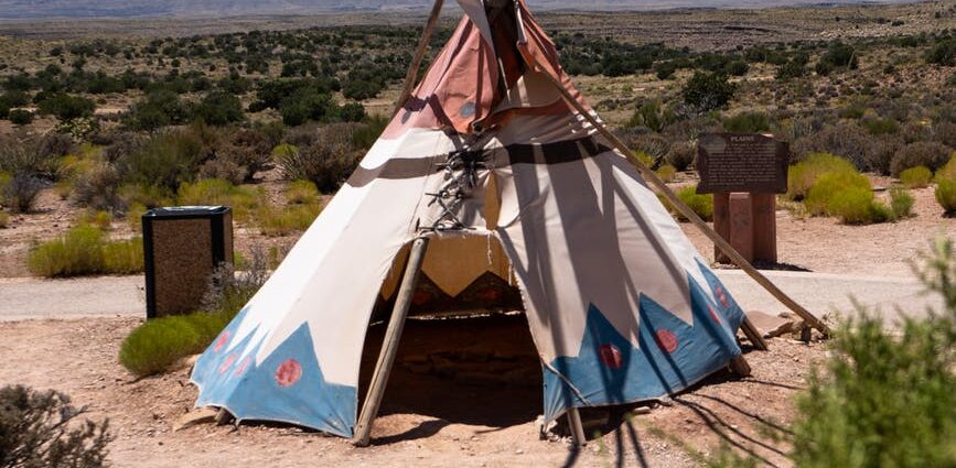 teepee in desert under clear sky